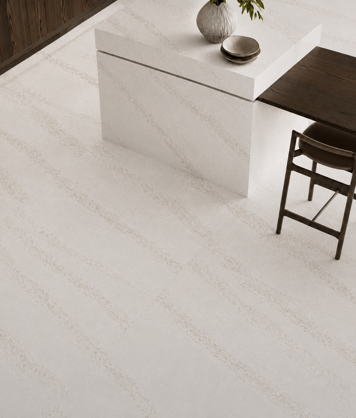 Quartz flooring in modern residential interior