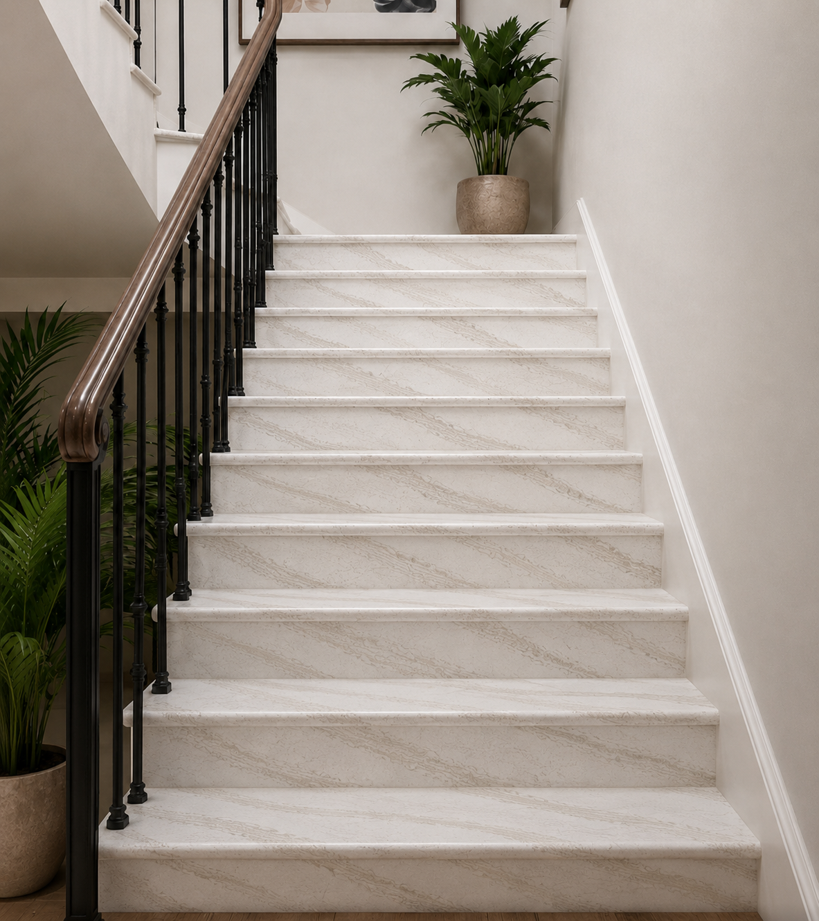 Quartz staircase architectural installation