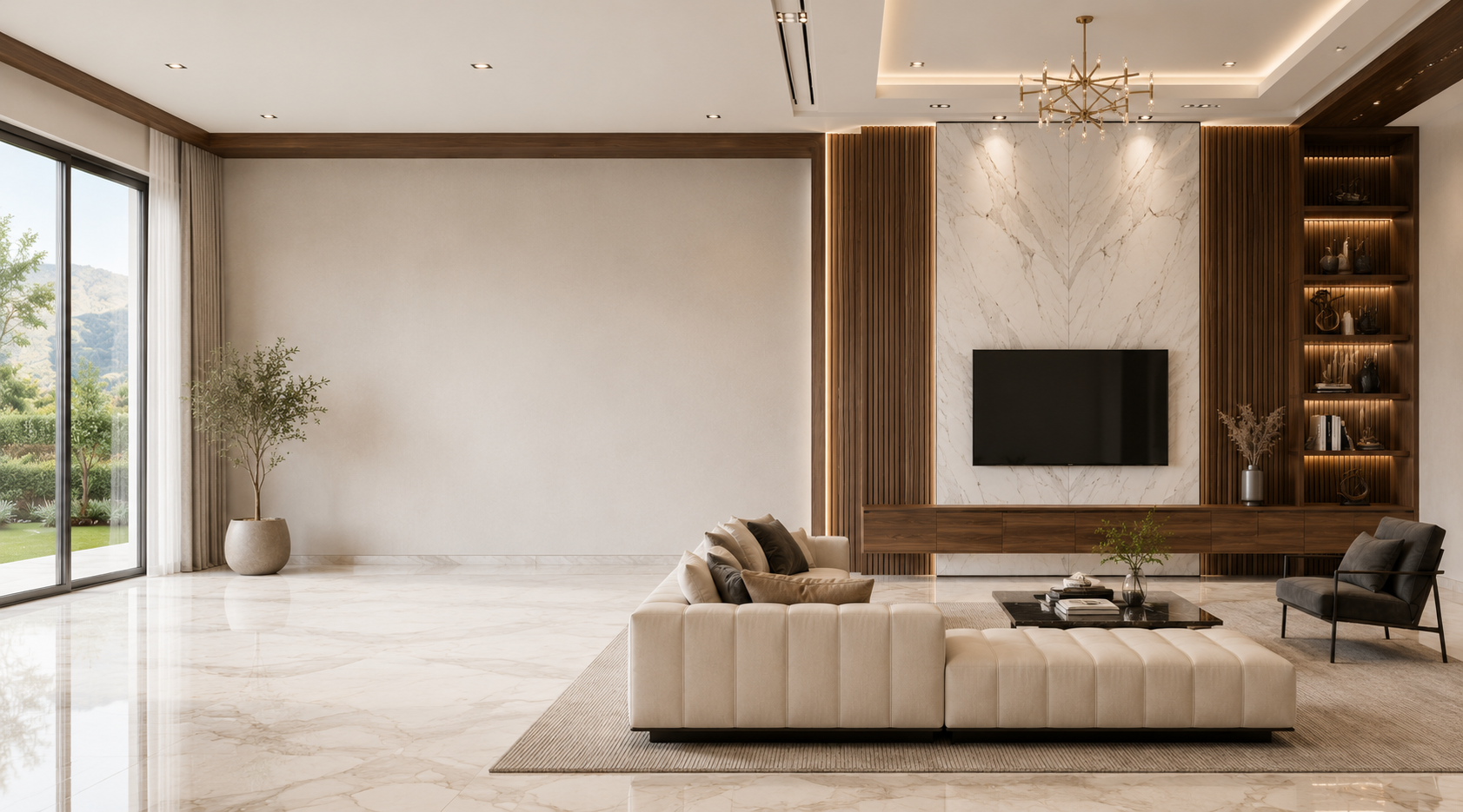 Statuario Italian marble architectural installation